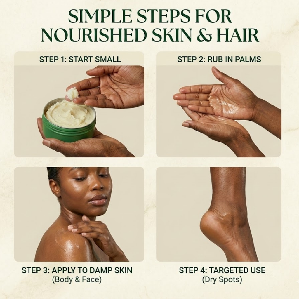 Whipped African Shea Butter - Ultra-Smooth Raw Body Cream for Glowy Skin & Eczema Relief
